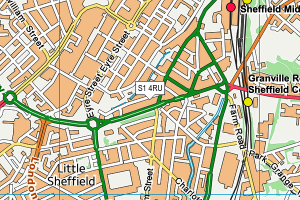 S1 4RU map - OS VectorMap District (Ordnance Survey)