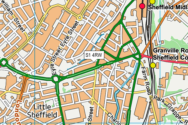 S1 4RW map - OS VectorMap District (Ordnance Survey)