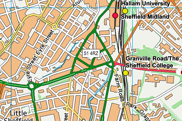 S1 4RZ map - OS VectorMap District (Ordnance Survey)