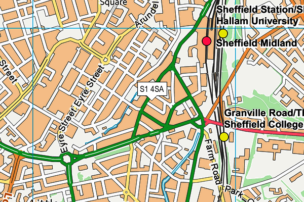 S1 4SA map - OS VectorMap District (Ordnance Survey)