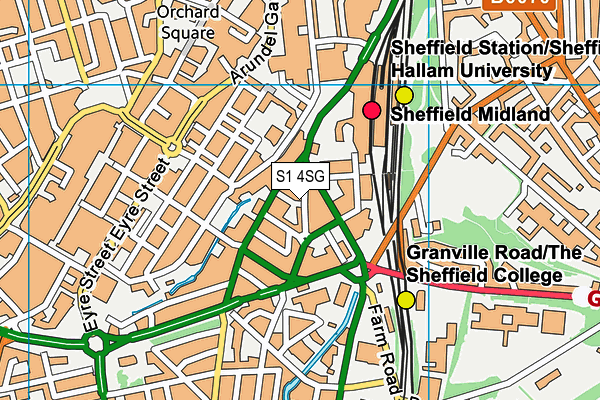 S1 4SG map - OS VectorMap District (Ordnance Survey)