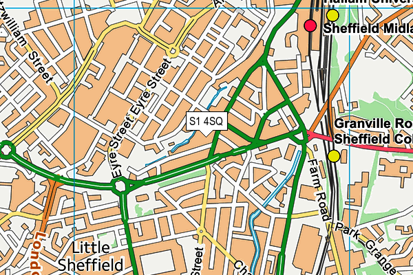 S1 4SQ map - OS VectorMap District (Ordnance Survey)