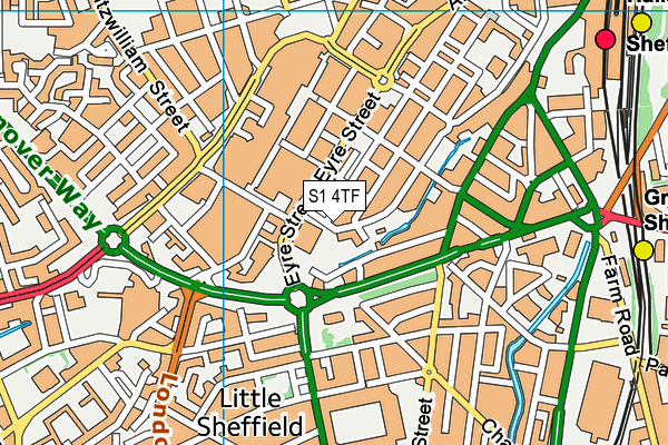 S1 4TF map - OS VectorMap District (Ordnance Survey)