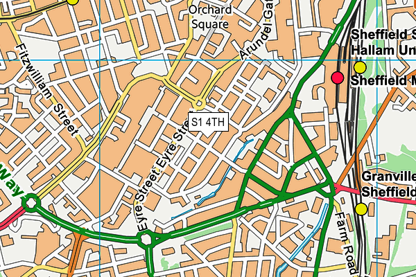 S1 4TH map - OS VectorMap District (Ordnance Survey)