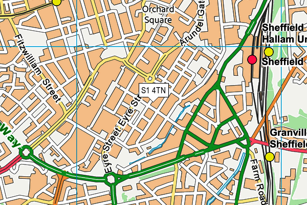 S1 4TN map - OS VectorMap District (Ordnance Survey)