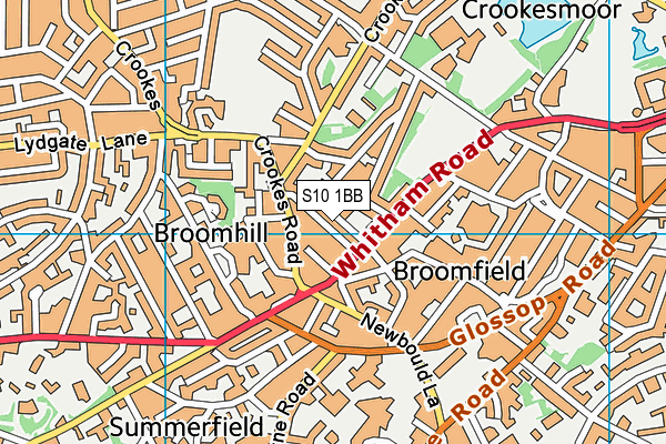 S10 1BB map - OS VectorMap District (Ordnance Survey)