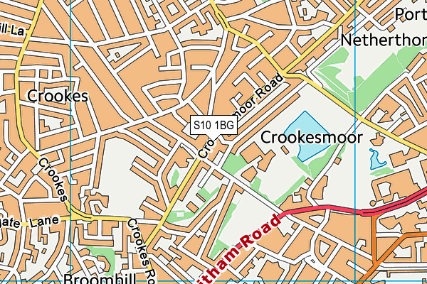 S10 1BG map - OS VectorMap District (Ordnance Survey)