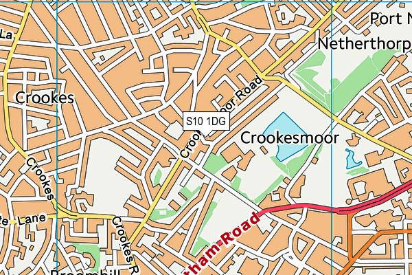 S10 1DG map - OS VectorMap District (Ordnance Survey)