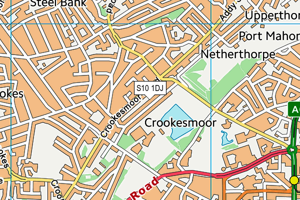 S10 1DJ map - OS VectorMap District (Ordnance Survey)