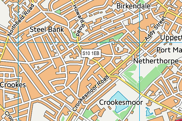 S10 1EB map - OS VectorMap District (Ordnance Survey)