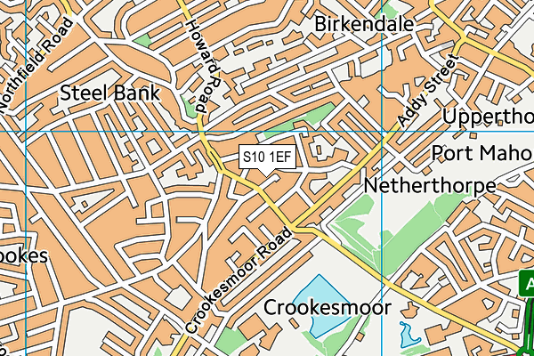 S10 1EF map - OS VectorMap District (Ordnance Survey)