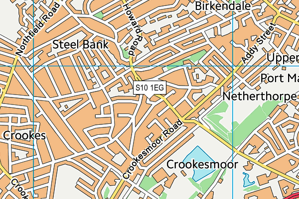 S10 1EG map - OS VectorMap District (Ordnance Survey)