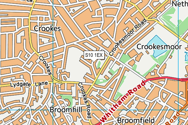 S10 1EX map - OS VectorMap District (Ordnance Survey)