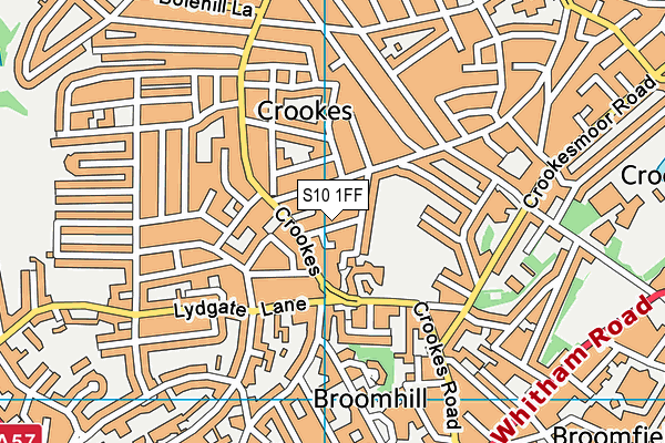 S10 1FF map - OS VectorMap District (Ordnance Survey)