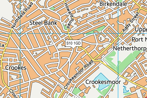 S10 1GD map - OS VectorMap District (Ordnance Survey)