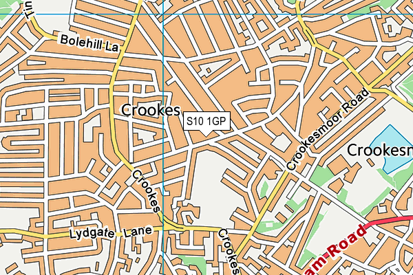 S10 1GP map - OS VectorMap District (Ordnance Survey)