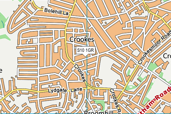 S10 1GR map - OS VectorMap District (Ordnance Survey)