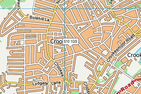 S10 1GS map - OS VectorMap District (Ordnance Survey)