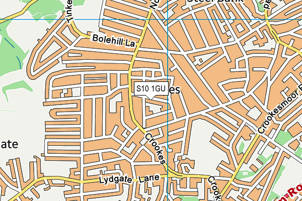 S10 1GU map - OS VectorMap District (Ordnance Survey)