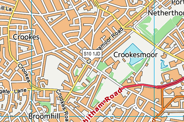 S10 1JD map - OS VectorMap District (Ordnance Survey)