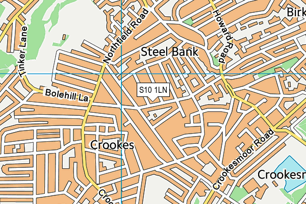 S10 1LN map - OS VectorMap District (Ordnance Survey)