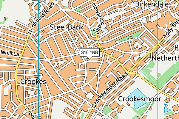 S10 1NB map - OS VectorMap District (Ordnance Survey)