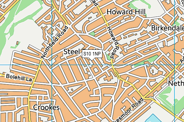 S10 1NP map - OS VectorMap District (Ordnance Survey)