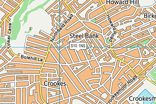 S10 1NS map - OS VectorMap District (Ordnance Survey)