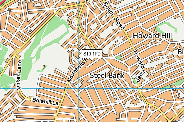 S10 1PD map - OS VectorMap District (Ordnance Survey)