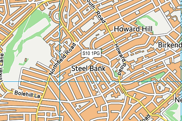 S10 1PG map - OS VectorMap District (Ordnance Survey)