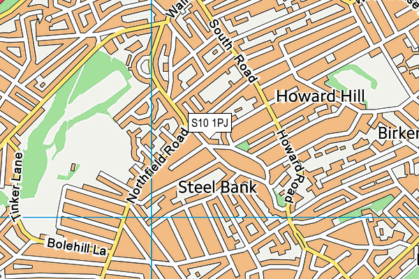 S10 1PJ map - OS VectorMap District (Ordnance Survey)