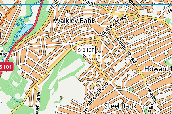 S10 1QF map - OS VectorMap District (Ordnance Survey)