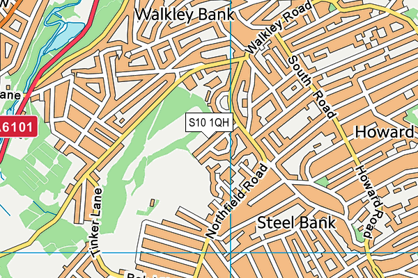 Bolehill Recreation Ground map (S10 1QH) - OS VectorMap District (Ordnance Survey)
