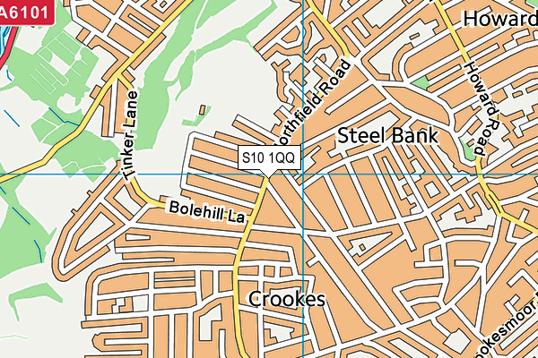 S10 1QQ map - OS VectorMap District (Ordnance Survey)