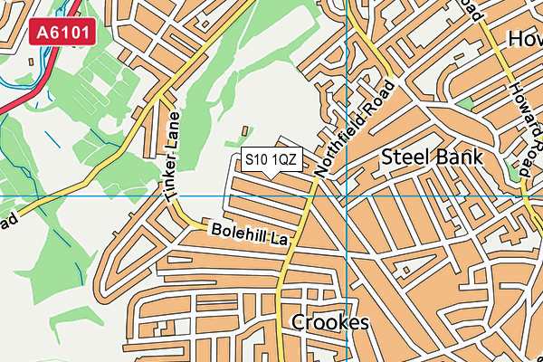 S10 1QZ map - OS VectorMap District (Ordnance Survey)