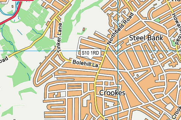 S10 1RD map - OS VectorMap District (Ordnance Survey)