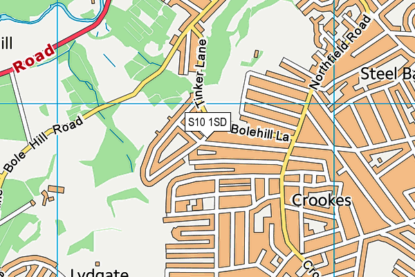 S10 1SD map - OS VectorMap District (Ordnance Survey)