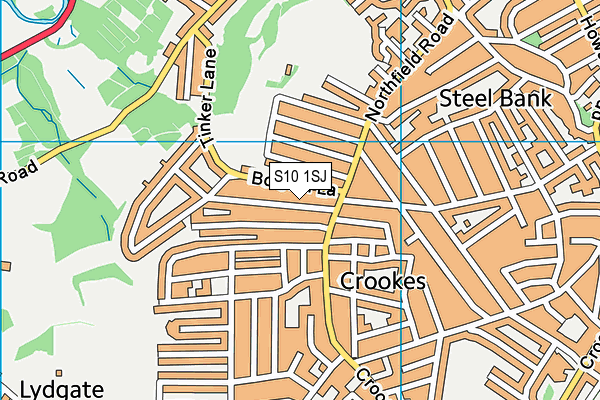 S10 1SJ map - OS VectorMap District (Ordnance Survey)
