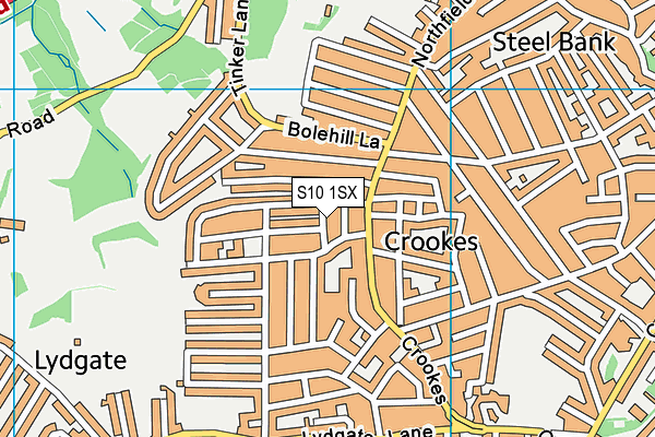 S10 1SX map - OS VectorMap District (Ordnance Survey)