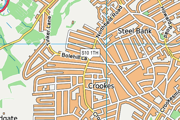 S10 1TH map - OS VectorMap District (Ordnance Survey)