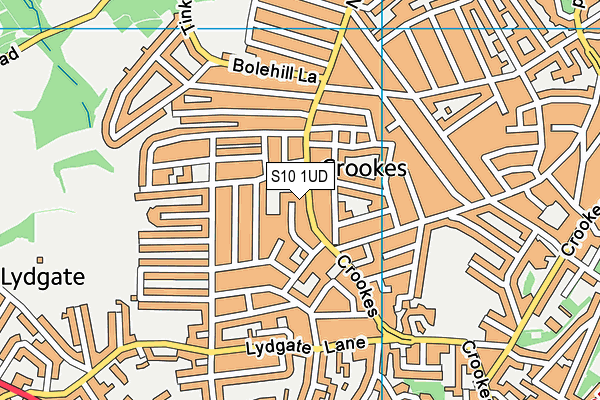 S10 1UD map - OS VectorMap District (Ordnance Survey)