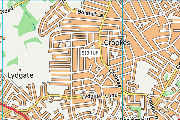 S10 1UF map - OS VectorMap District (Ordnance Survey)