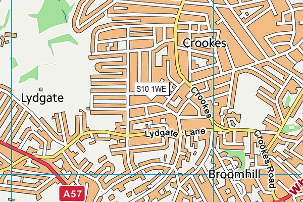 S10 1WE map - OS VectorMap District (Ordnance Survey)