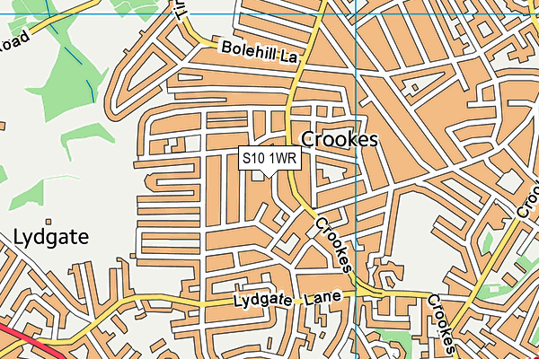 S10 1WR map - OS VectorMap District (Ordnance Survey)