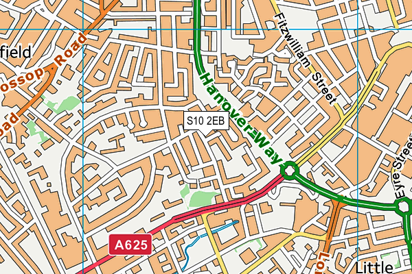 S10 2EB map - OS VectorMap District (Ordnance Survey)