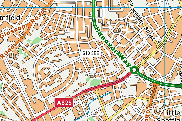 S10 2EE map - OS VectorMap District (Ordnance Survey)