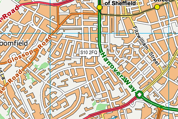 S10 2FQ map - OS VectorMap District (Ordnance Survey)