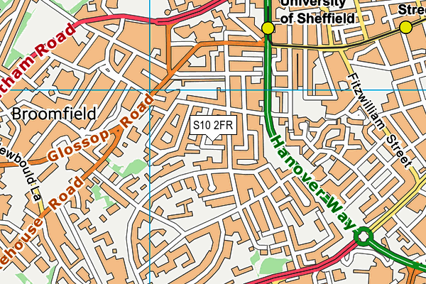 S10 2FR map - OS VectorMap District (Ordnance Survey)