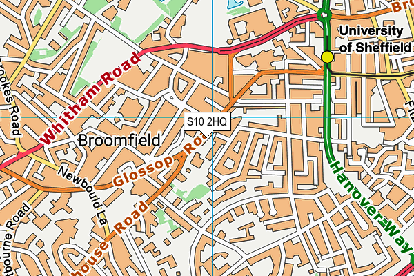 S10 2HQ map - OS VectorMap District (Ordnance Survey)