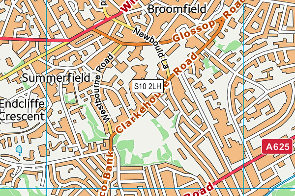 S10 2LH map - OS VectorMap District (Ordnance Survey)
